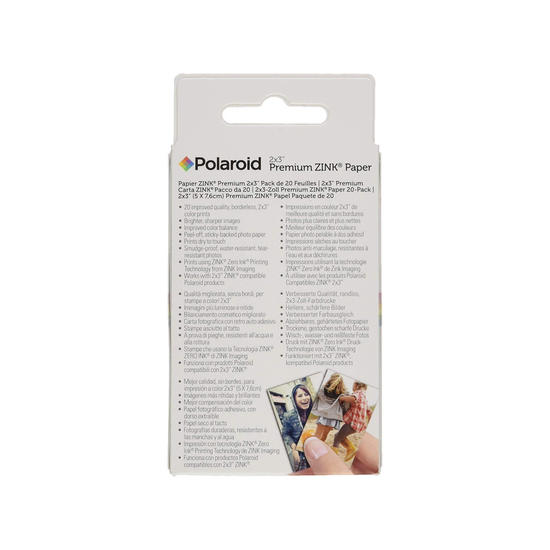 Polaroid Zink Papel fotografico 5x7,6 cm (Paquete 20 hojas) Compatible impresora Zip