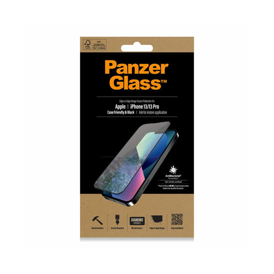 PanzerGlass Antibacterial Edge-to-Edge Protector pantalla iPhone 13 / 13 Pro