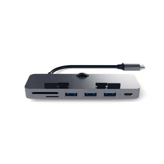 Satechi Clamp Hub Pro Aluminium Hub USB-C USB 3.0 Gris Espacial