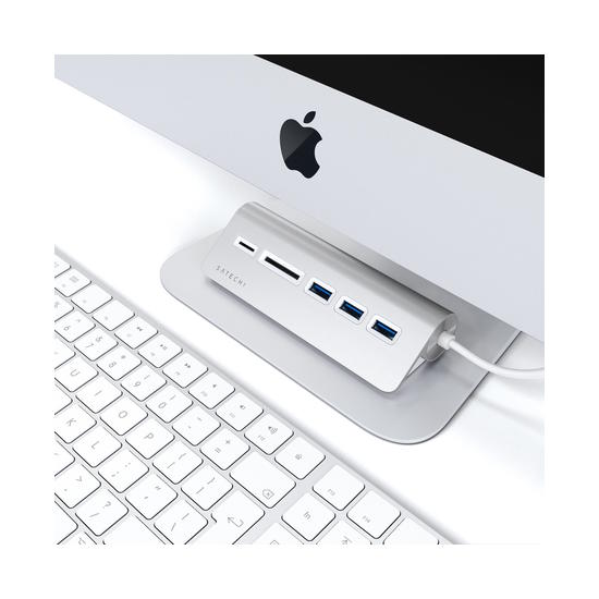 Satechi Hub Aluminio USB-C Lector de Tarjetas USB 3.0 Plata