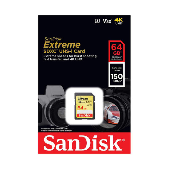 Sandisk Extreme SDXC 64GB v30 UHS-I 150MB/s 60Mb/s