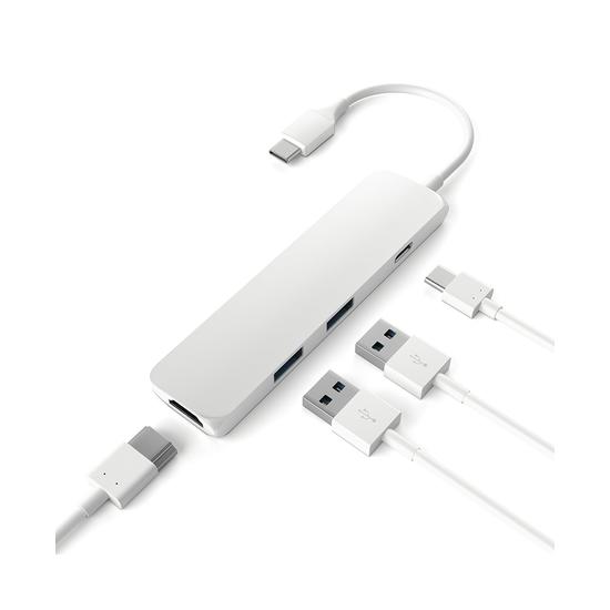 Satechi Hub Slim USB-C a USB-A/HDMI 4K/USB-C Plata