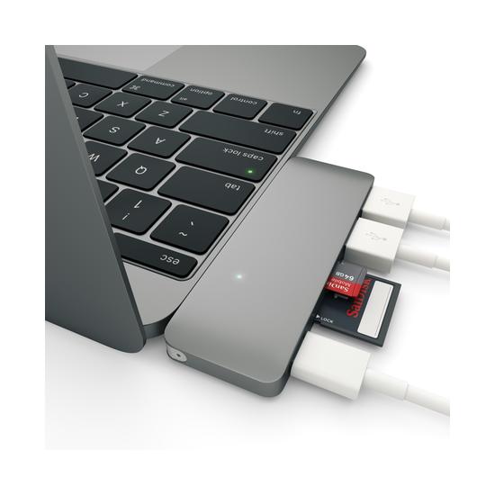 Satechi Hub USB-C a USB/Micro SD/SD/USB-C Gris espacial