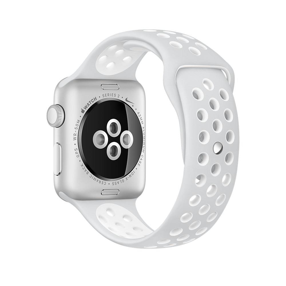 orquesta Miserable Enderezar Comprar Apple Watch Nike+ 42mm Caja de Aluminio en Plata y Correa Nike  Sport Platino Puro/Blanca | Macnificos