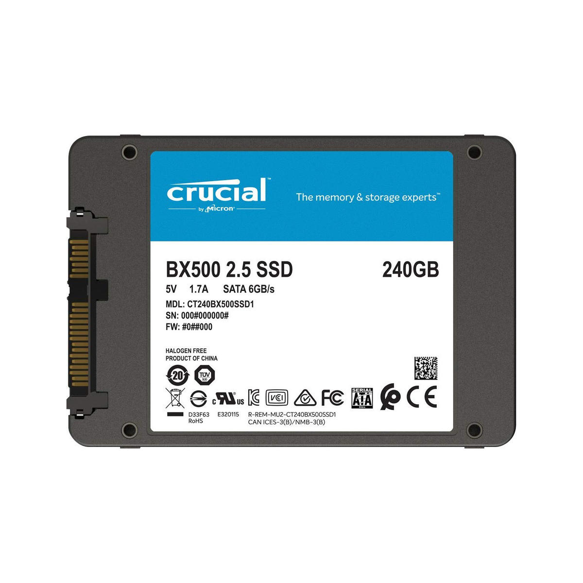 consultor balsa Exagerar Comprar Crucial BX500 disco SSD SATA III CT240BX500SSD1 | Macnificos