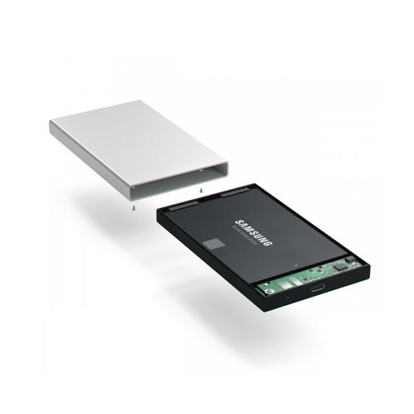 Compatible con la mayoría de HDD y SSD de 2,5 Satechi Carcasa para Disco Duro Externo Tipo-C Plata por hasta 10 Gbps 