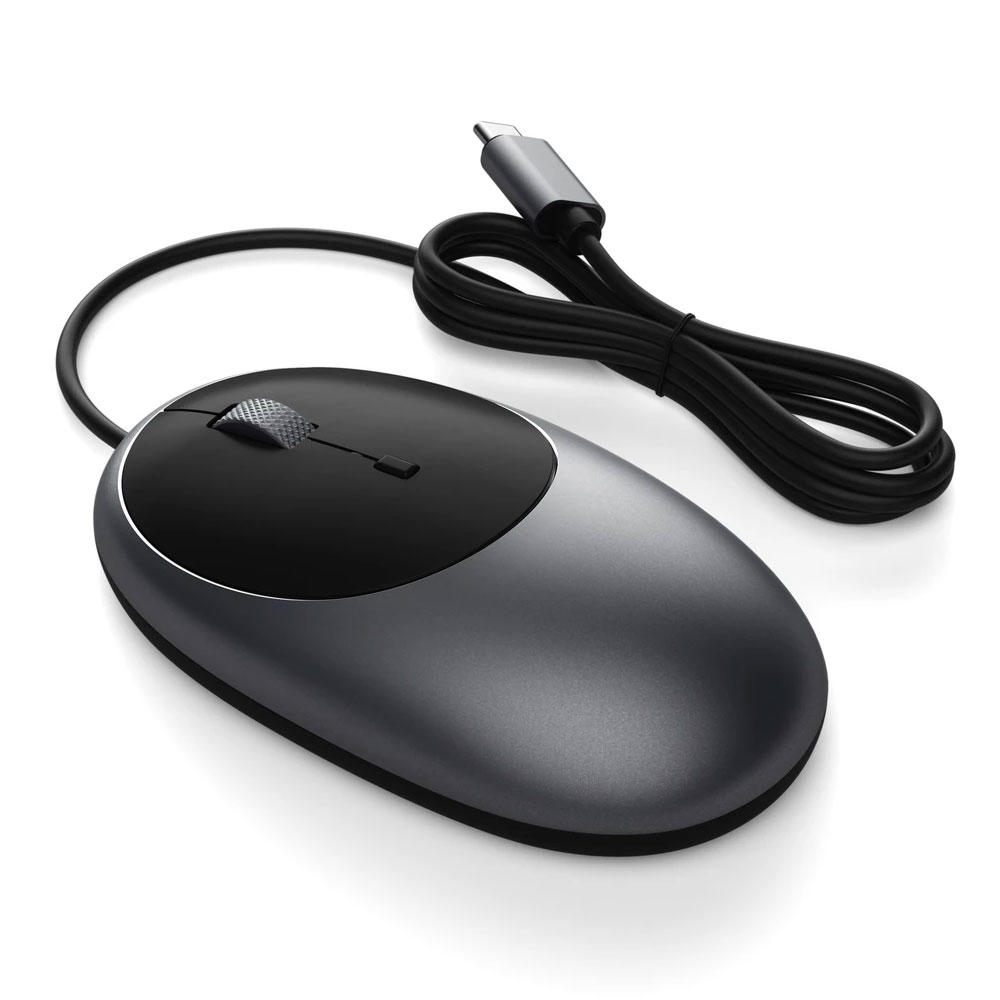 Ratón con cable USB-C Negro para Mac de Macally - SICOS Apple