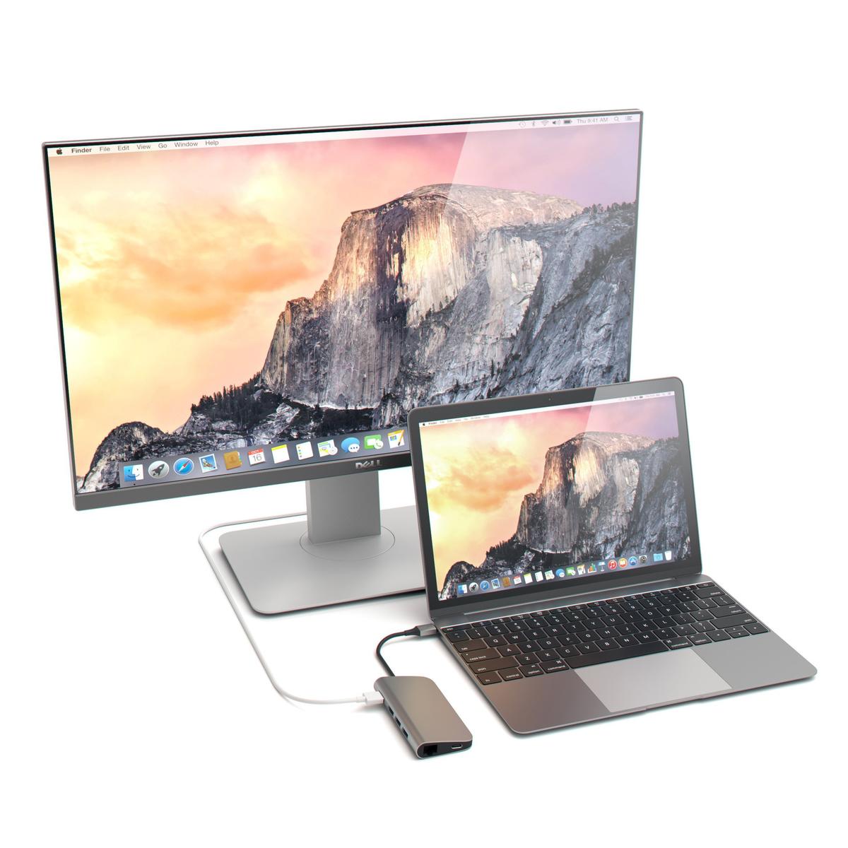 Satechi Adaptador multimedia tipo C con HDMI 4K, Mini DP, USB-C PD, Gigabit  Ethernet, USB 3.0, ranuras para tarjetas Micro/SD, para MacBook Pro M2/M1